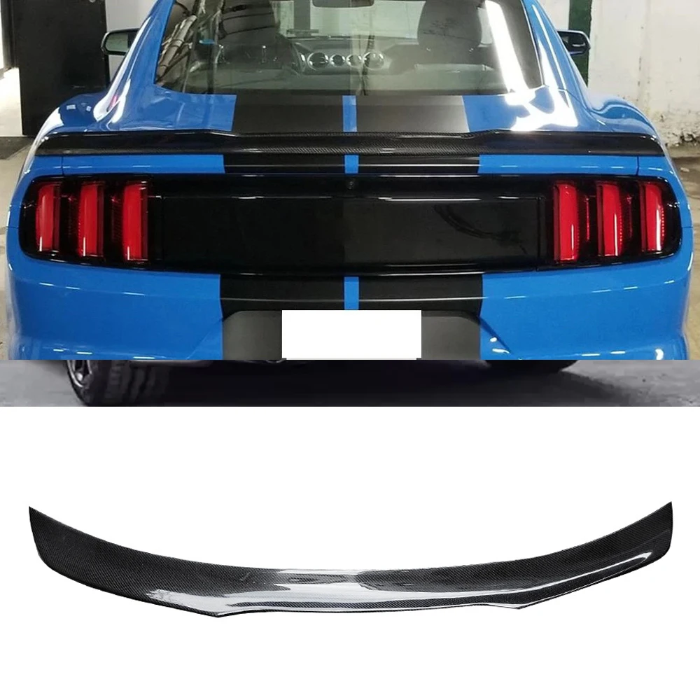 

For Ford Mustang 2015 16 17 Real Carbon Fiber Rear Trunk Spoiler Wing Rear Spoiler Body Kit Exterior Tuning Accessories Parts
