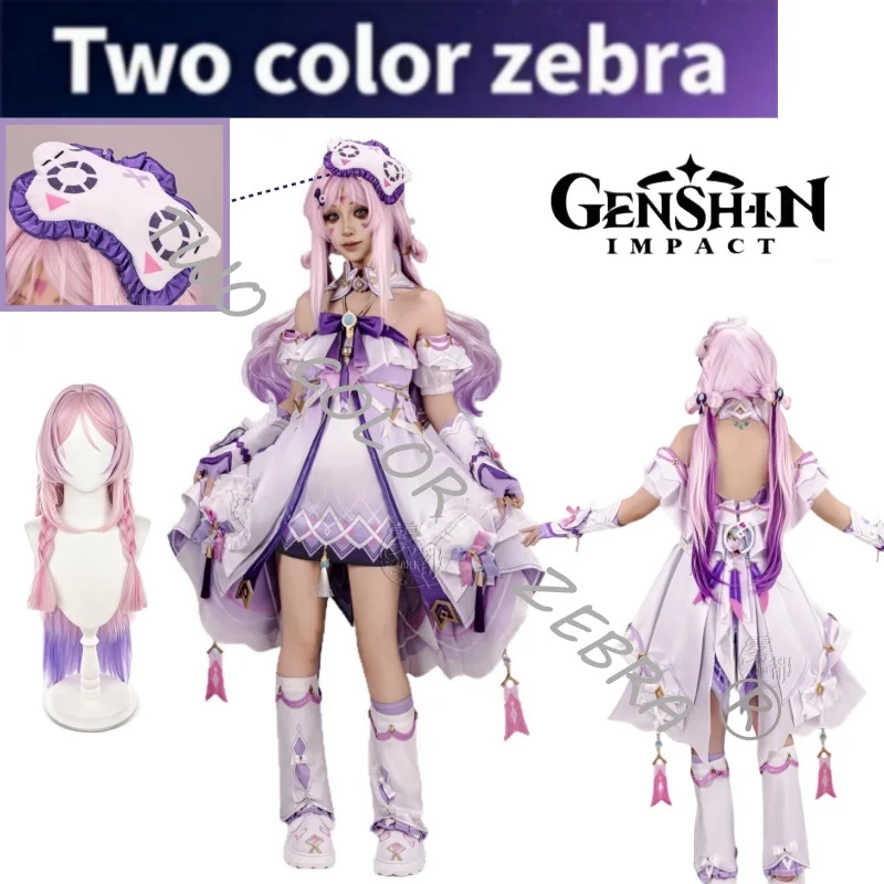 

Genshin Impact Citlali Cosplay Pajamas Costume New Skin Cute Purple Dress Wig and Props Full Set for Women Halloween Roleplay