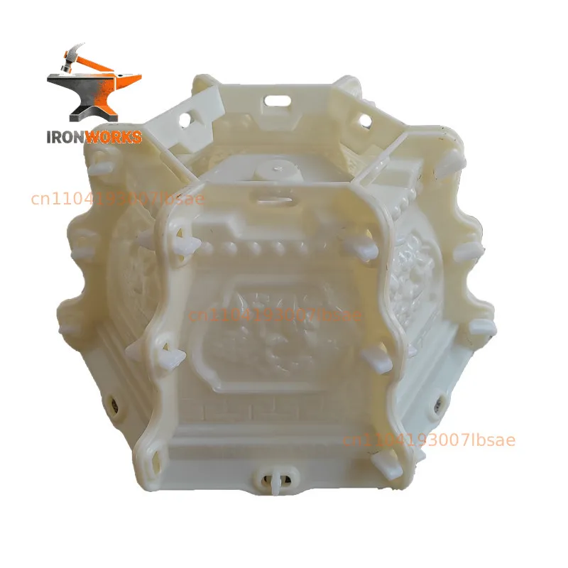 Bottom grouting hexagonal cement flower pot mold plastic products self-made landscaping flower box model building template