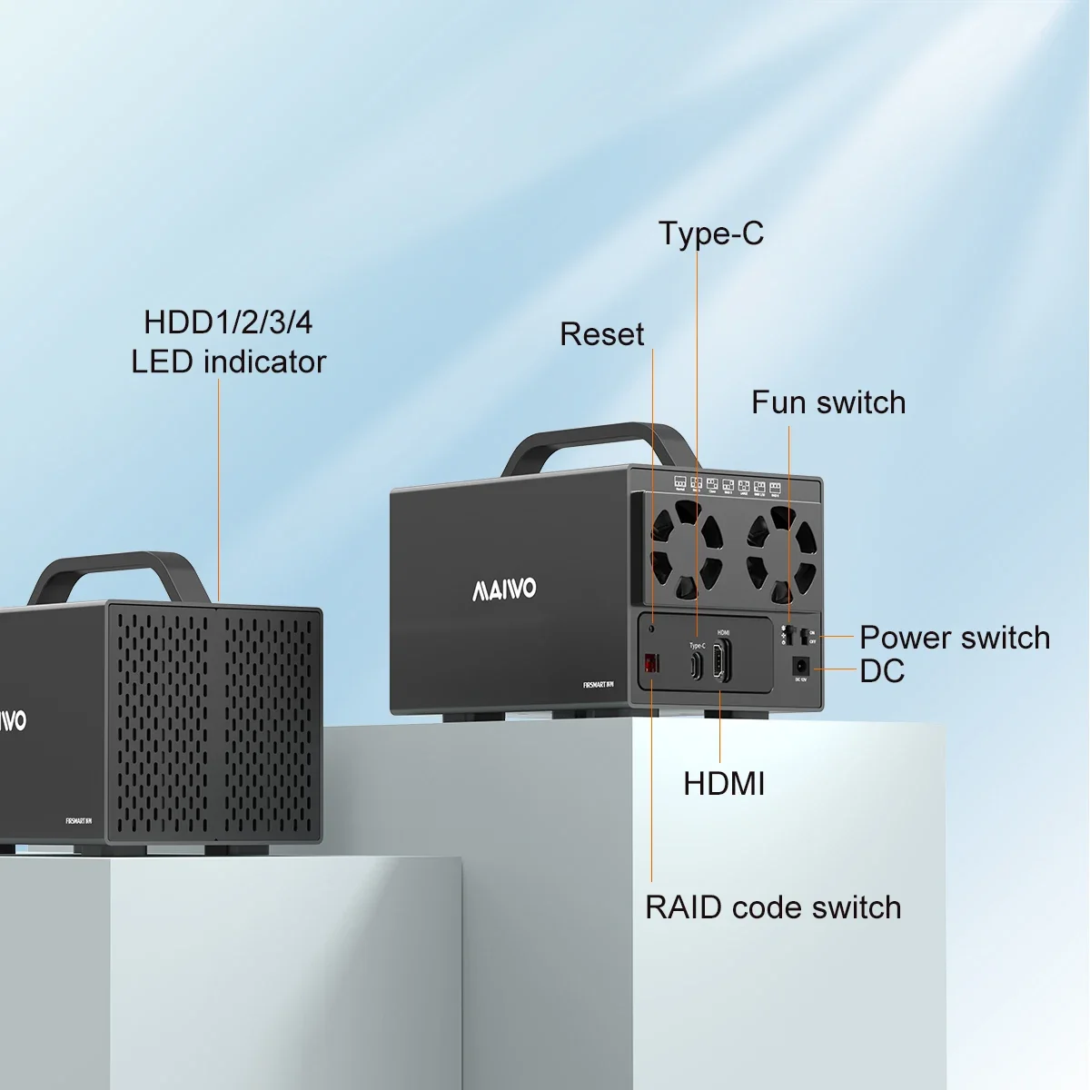 Imagem -06 - Maiwo-gabinete de Disco Rígido Externo com Porta Hdmi tipo c para Sata Hdd Gabinete Ssd Suporte Modo Raid Bay Raid 35