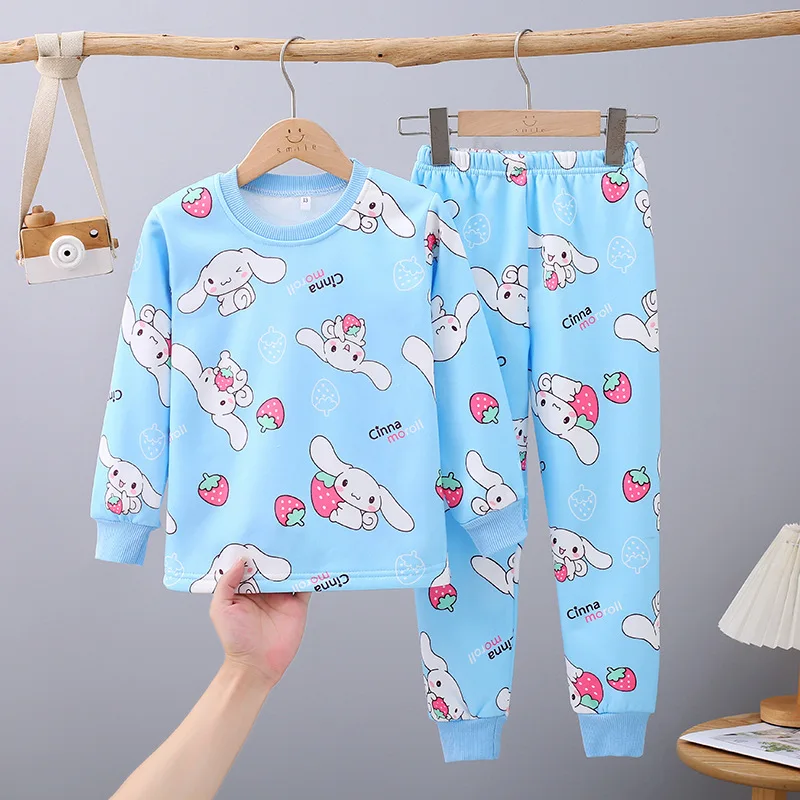 الخريف الشتاء كورومي ميلودي بيجامات أطفال أنيمي القطن ملابس داخلية امتصاص العرق طويلة الأكمام السراويل الكرتون فتاة Kawaii منامة #5