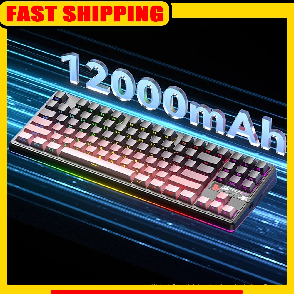 

AULA F87Pro V2 Mechanical Keyboard Three Mode Wireless RGB 8000mAh Gaming Keyboard PBT Gasket Pc Gamer Accessories Mac Keyboard