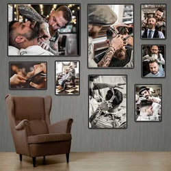 Barber Shop Poster Wall Art Vintage Haircut and Tool Picture Canvas Print Modern Hairdresser's Salon Decoration Painting Cuadros