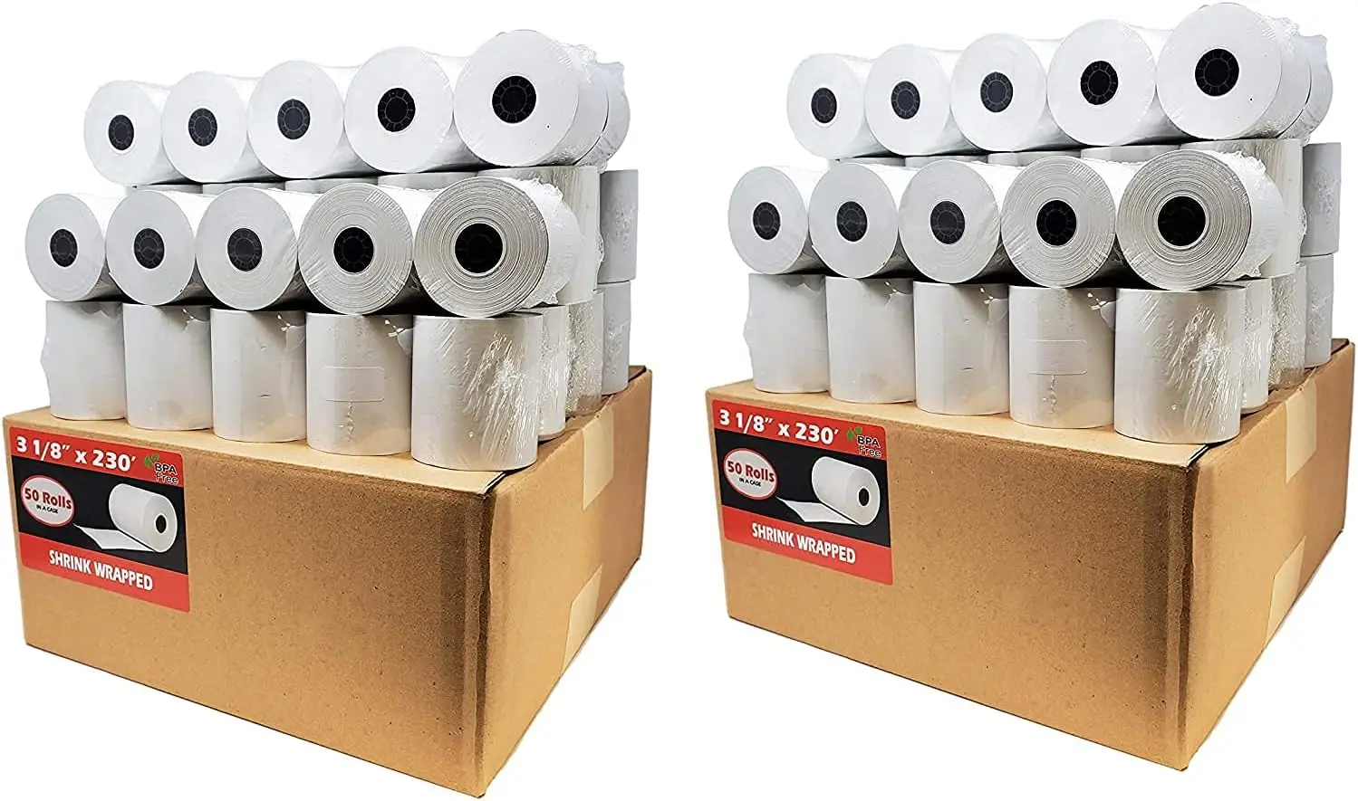 (100 Rolls - 2 Cases) 3 1/8 x 230 (53 GSM Paper Thickness) BPA Free Premium A Grade POS Thermal Receipt Printer Paper