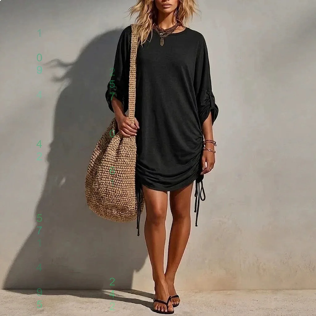 Vestido Casual Redondo con Cordón