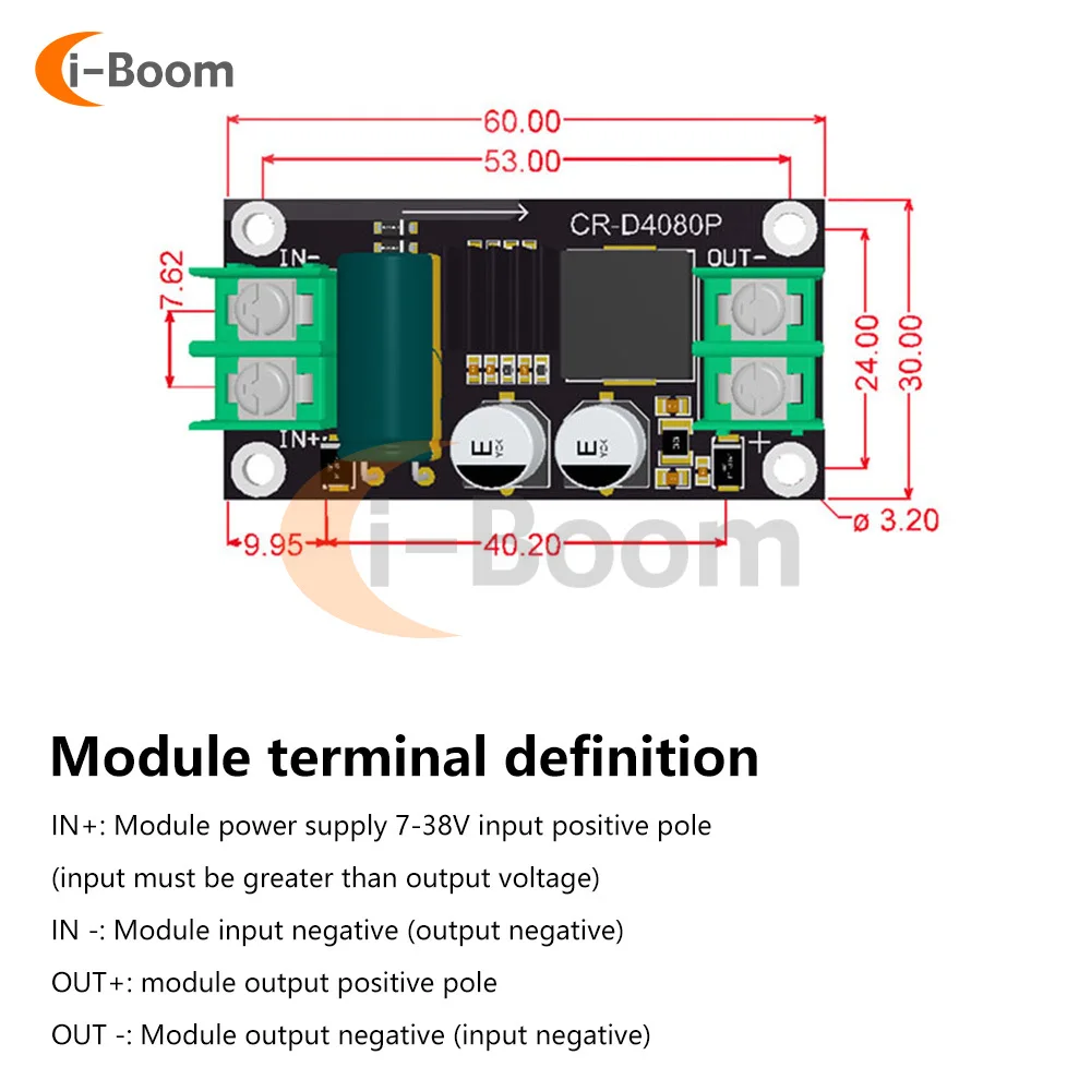 6A High Power DC 7-38V Voltage Regulator Board DC Converter Module DC-DC Buck Step Down Converter Adjustable Power Supply Module