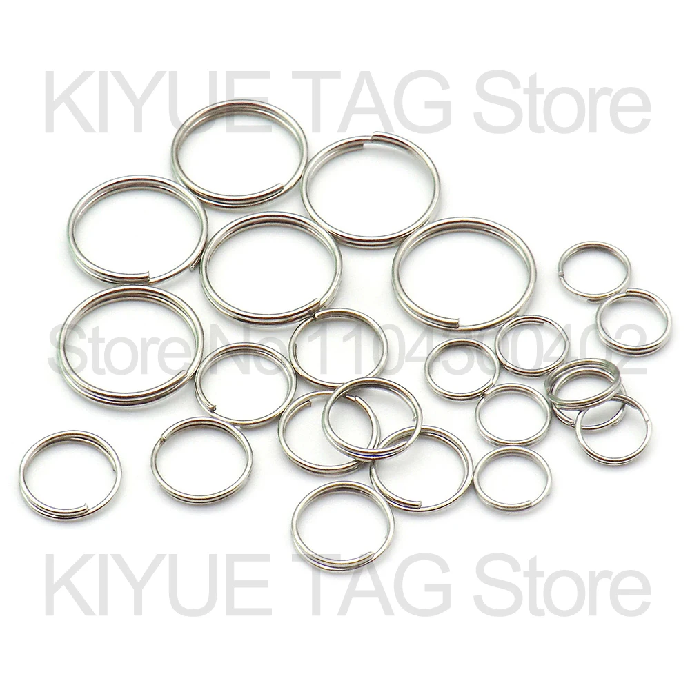 100pcs 8mm 10mm 15mm 20mm  Key Tags Rings White Plated Personalized Round Split Ring for Pet Id Tags Dog Cats Collar  Accessory