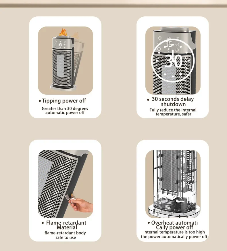 Nuevo Calentador de escritorio transfronterizo, calentador de humidificación de llama 3D, control remoto de vibración Vertical, calentador eléctrico rápido para el hogar