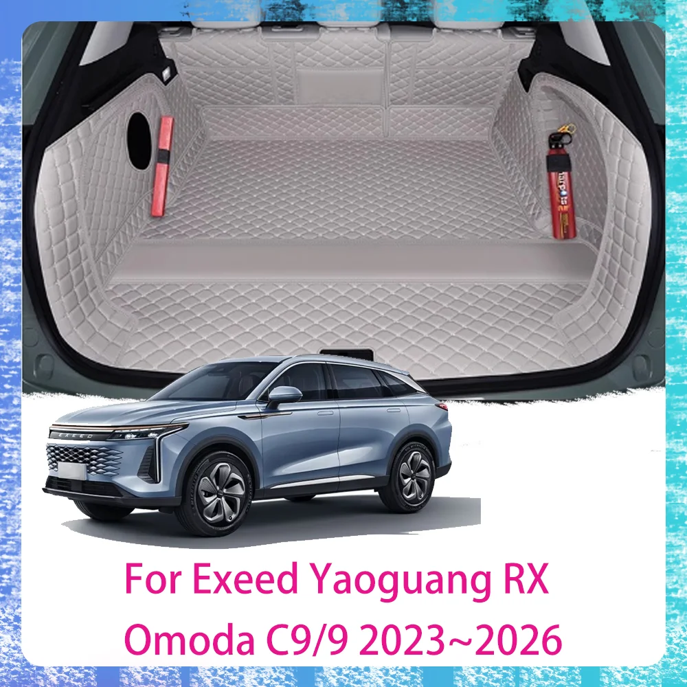 

Для Exeed Yaoguang RX Omoda C9/9 2023 ~ 2026 2024 2025 автомобильные чехлы для багажников, предотвращающие царапины, коврик для багажника, защитный коврик для лотка, аксессуары