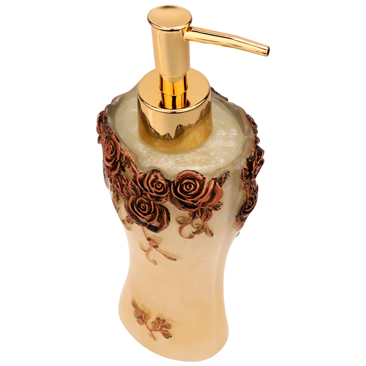 Bottiglia vuota con pompa dispenser vuota in bronzo rosa stile europeo portatile per shampoo per il lavaggio del corpo Sapone per le mani riutilizzabile riutilizzabile