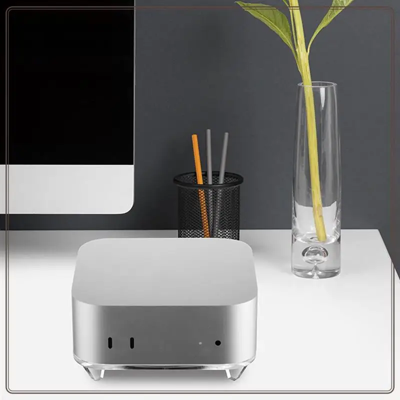 موثوق به - لجهاز Mac Mini M4 2024 حامل أكريليك لتثبيت سطح المكتب وتبديد الحرارة، موفر للمساحة، سهولة الوصول إلى زر الطاقة، لـ