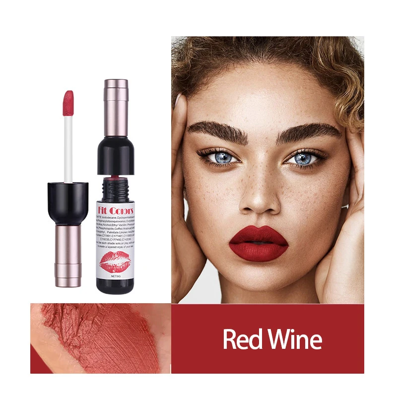 Wine Bottle Lock Color Non-Stick Velvet Lip Glaze Matte Matte Liquid Lipstick