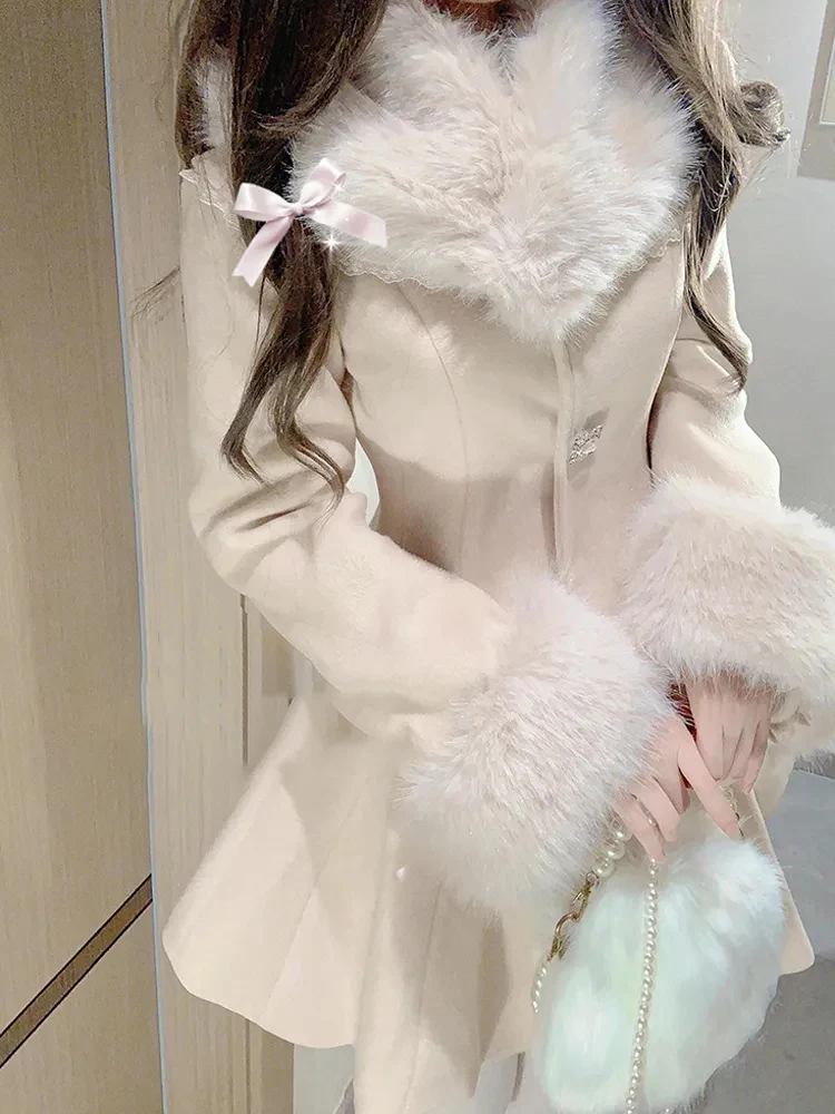 

Шерстяное пальто для похудения, женское модное французское пальто со средней талией, сохраняющее тепло, с длинными рукавами, средней длины, на одной пуговице