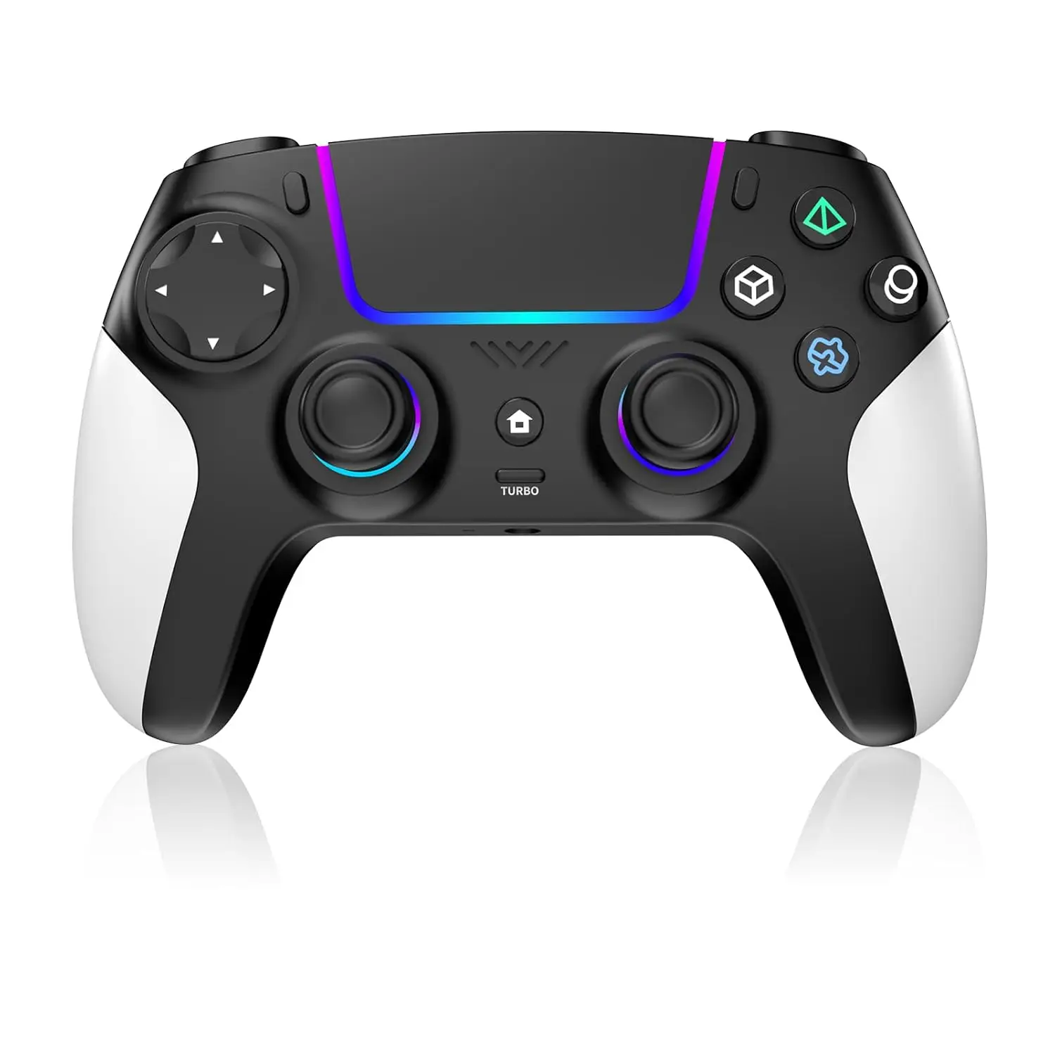 Wireless PS5 Controller with RGB LED, Turbo, Vibration, Gyro Sensor, Touchpad for PlayStation 5/PC/Mac