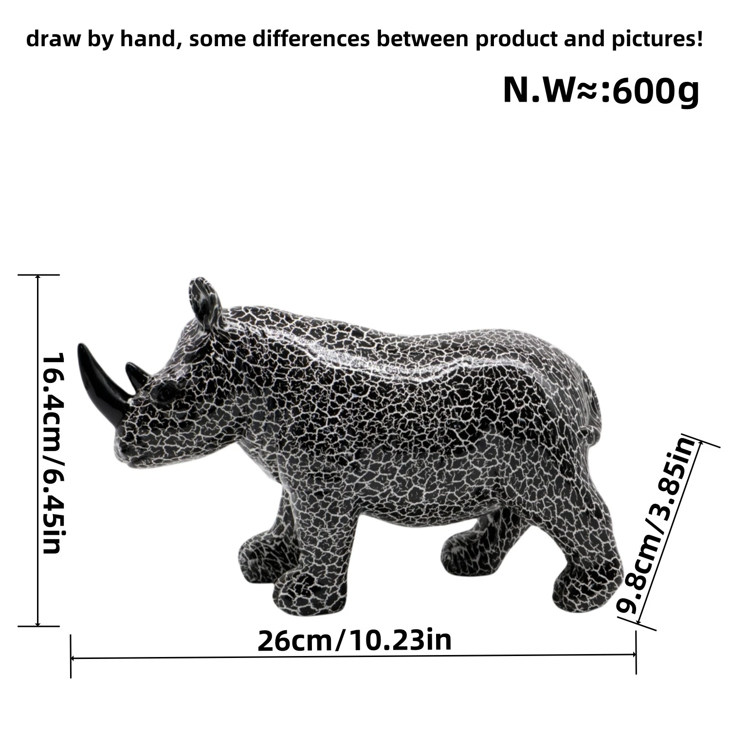 Noric Color Rhinoceros Statue Abstract Graffiti Animal Model Rhino