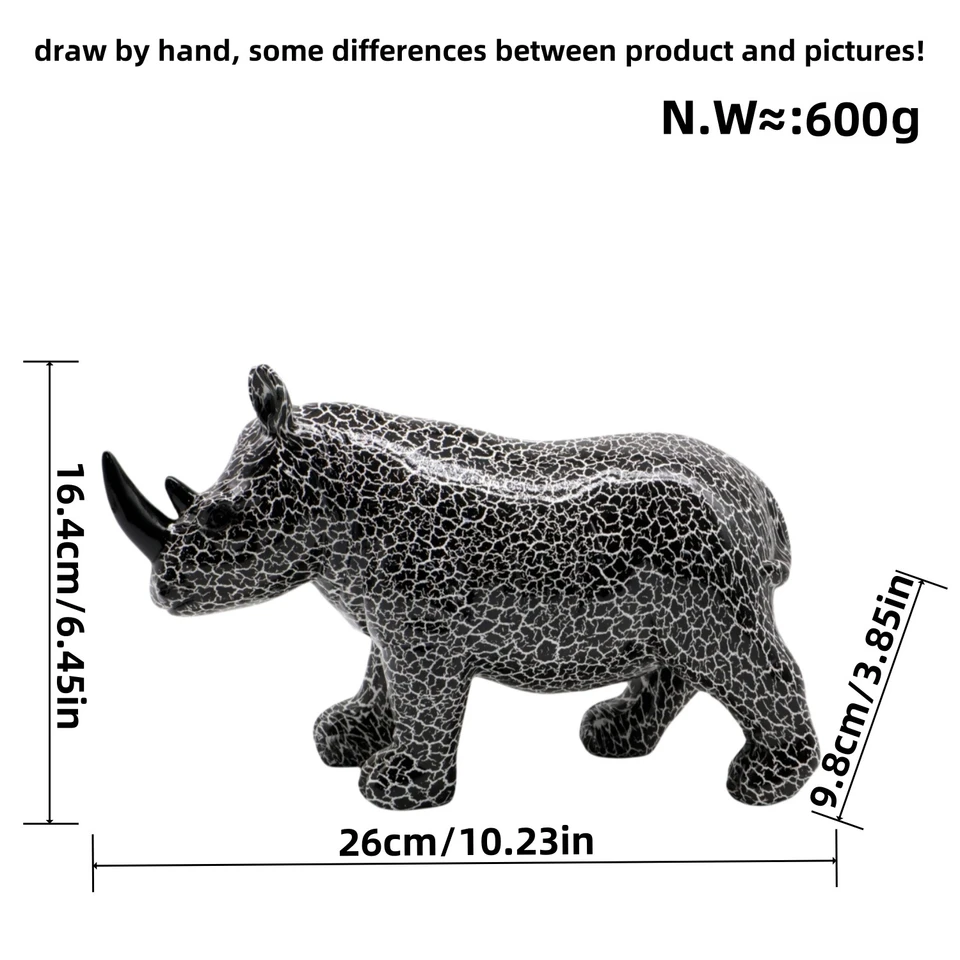 Noric Color Rhinoceros Statue Abstract Graffiti Animal Model Rhino