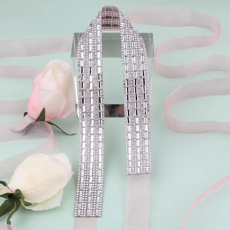 Wedding belt, silver crystal rhinestone, elegant, luxurious, beaded, handmade, bridesmaid