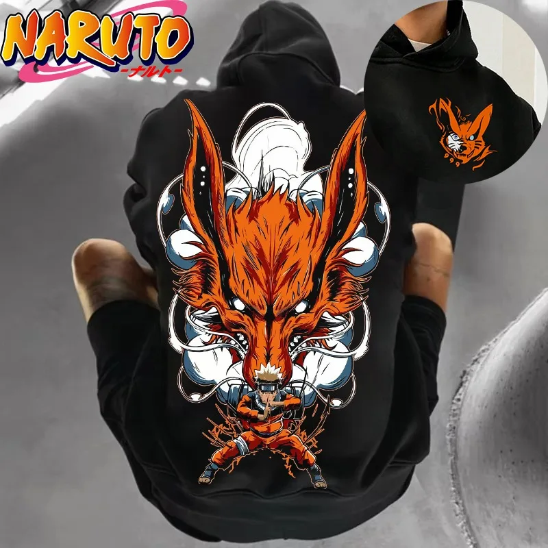

Oversized Unisex Hoodie Anime Naruto Uzumaki Naruto Print Men's Clothing Sweatshirt 2025 Autumn Y2k Cotton Women Long Sleeve Top