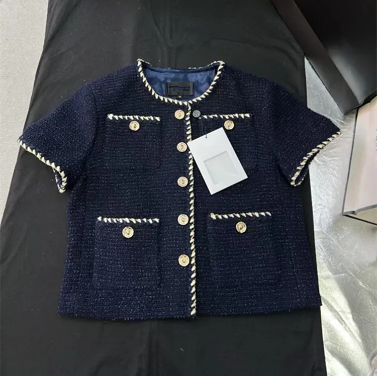 

Customization European women's fashion 2026 spring new collection Short-sleeved tweed coat Seven-inch pants suit