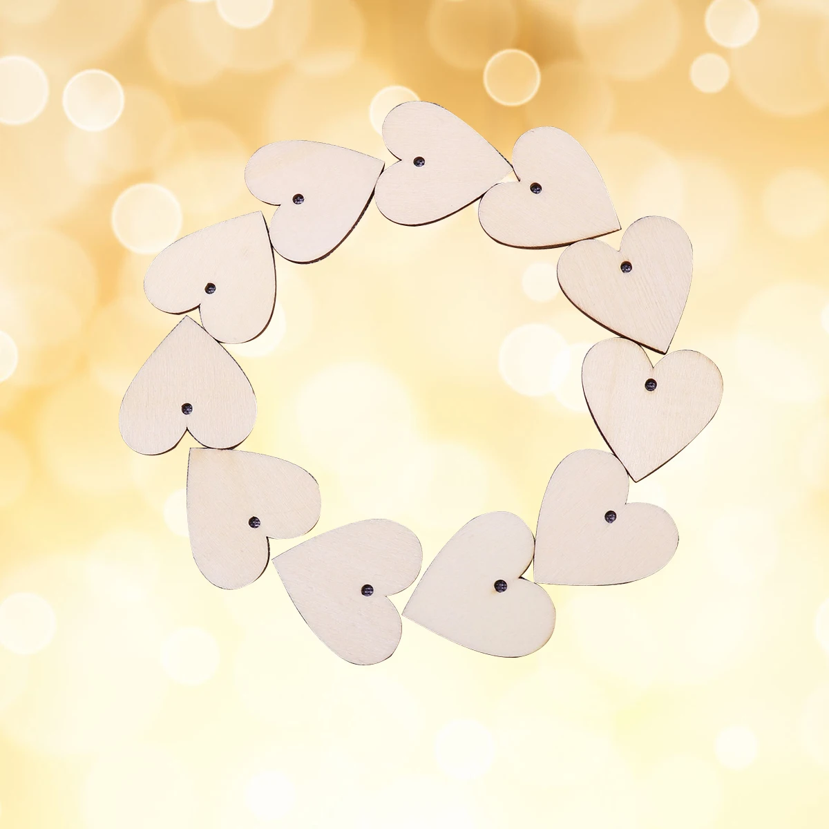 

25pcs Wood Slices 40x40mm Blank Discs Unfinished Bark DIY Craft Decor Heart Shaped Wooden Patches Embellishments