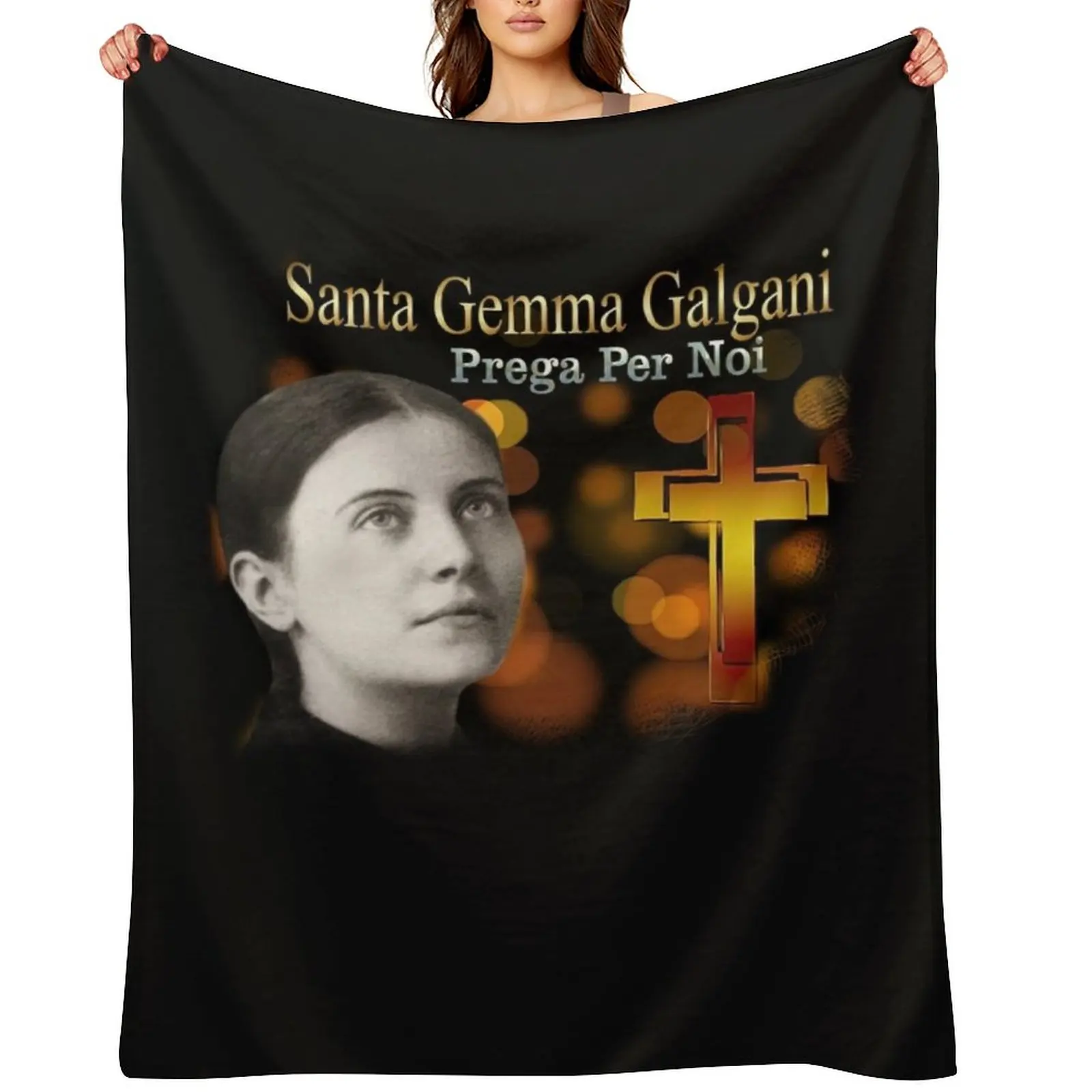 Saint Gemma Galgani Catholic Saint & Mystice Visions of Guardian Angel Throw Blanket Moving Picnic Plush Thermal Blankets