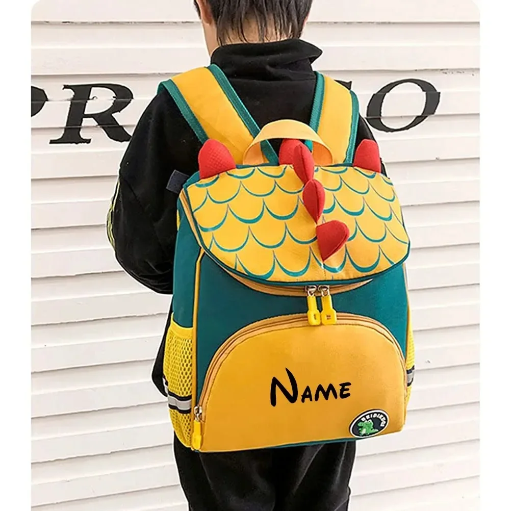 

Personalized Name Dragon Backpack Embroidered Text Monogram Kids Schoolbag Customized Multicolor School Satchels Back To Schools