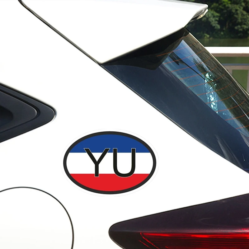 33423# Yugoslavia YU Flag Sticker EX-YU Waterproof Vinyl Decal for Car Bike Motorcycle Truck Pegatinas Para Coche