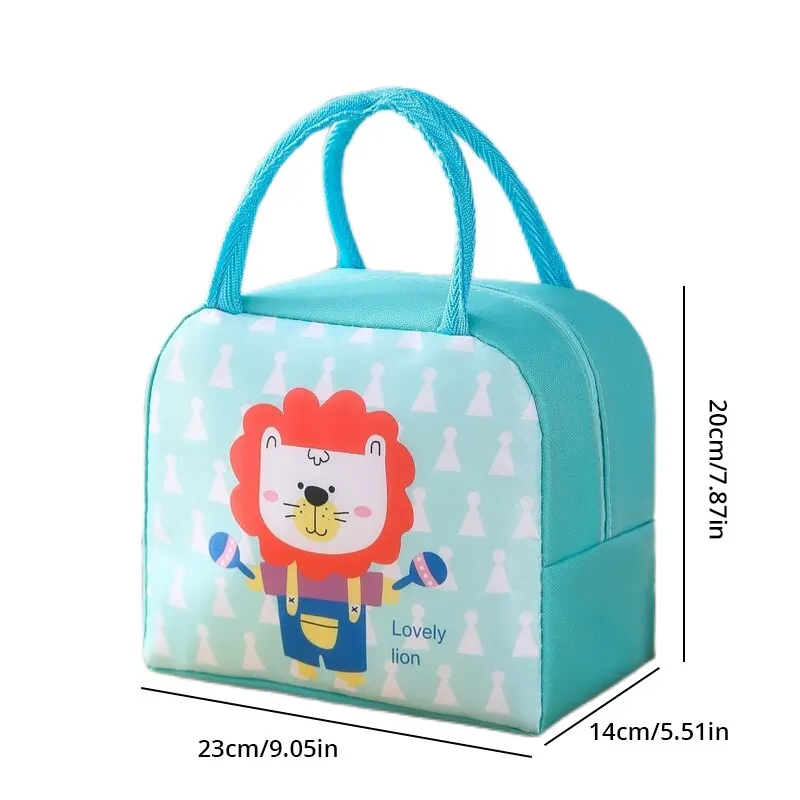 1pc Cartoon Insulated Lunch Box Tote Bag Hand-held Bento Bag Lunch Insulation Bag Aluminum Foil Thickened Lunch Box Bag