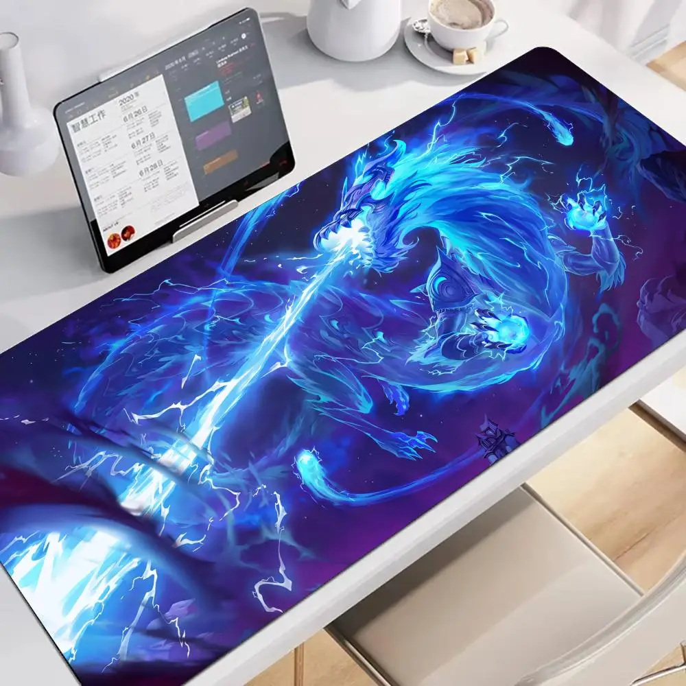 Cool Blue Water Dragon Desk Accessory Aesthetic Mouse Pad Gamer Keyboard Large Gaming Non-slip Laptop Tablet Mat Mini PC Playmat