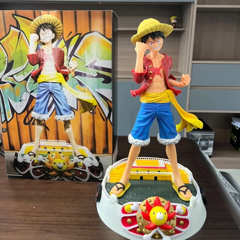 49cm One Piece Monkey D. Luffy Straw Hat Gk Large 1/4 Thousand Sunny  Anime Figures Doll Statue Model Decorative Toy Gifts