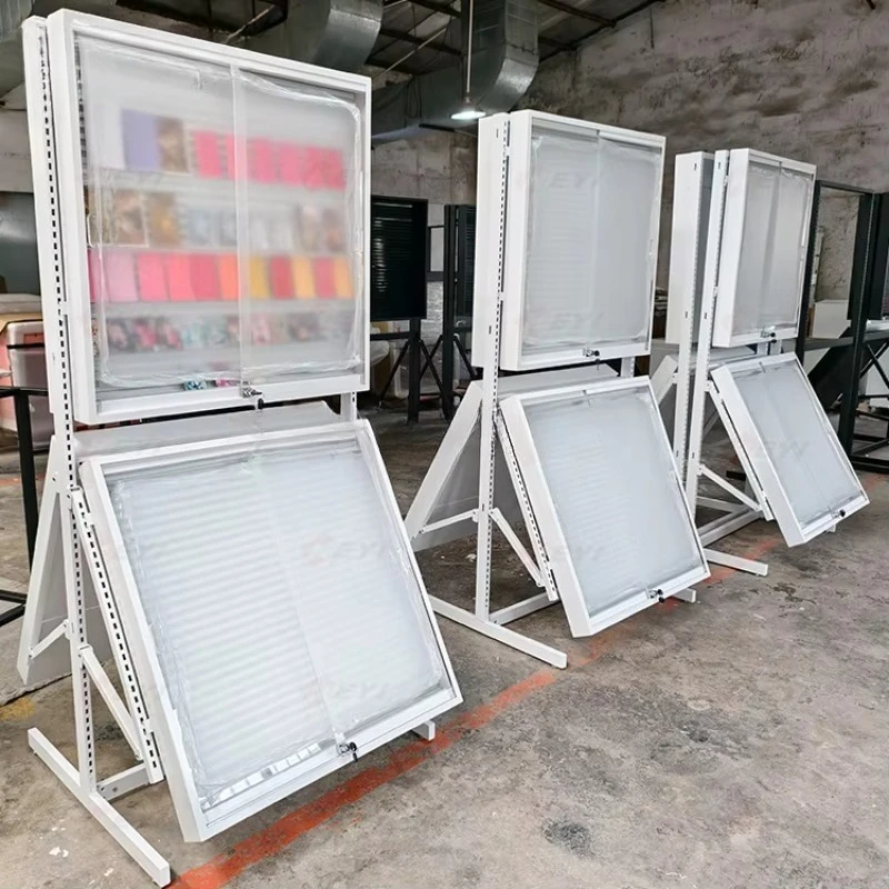 مصنع واضح الاكريليك المعادن بطاقة التداول عرض خزانة تحصيل البيسبول بطاقة رياضية حالة الاكريليك والمعادن عرض الرف #4