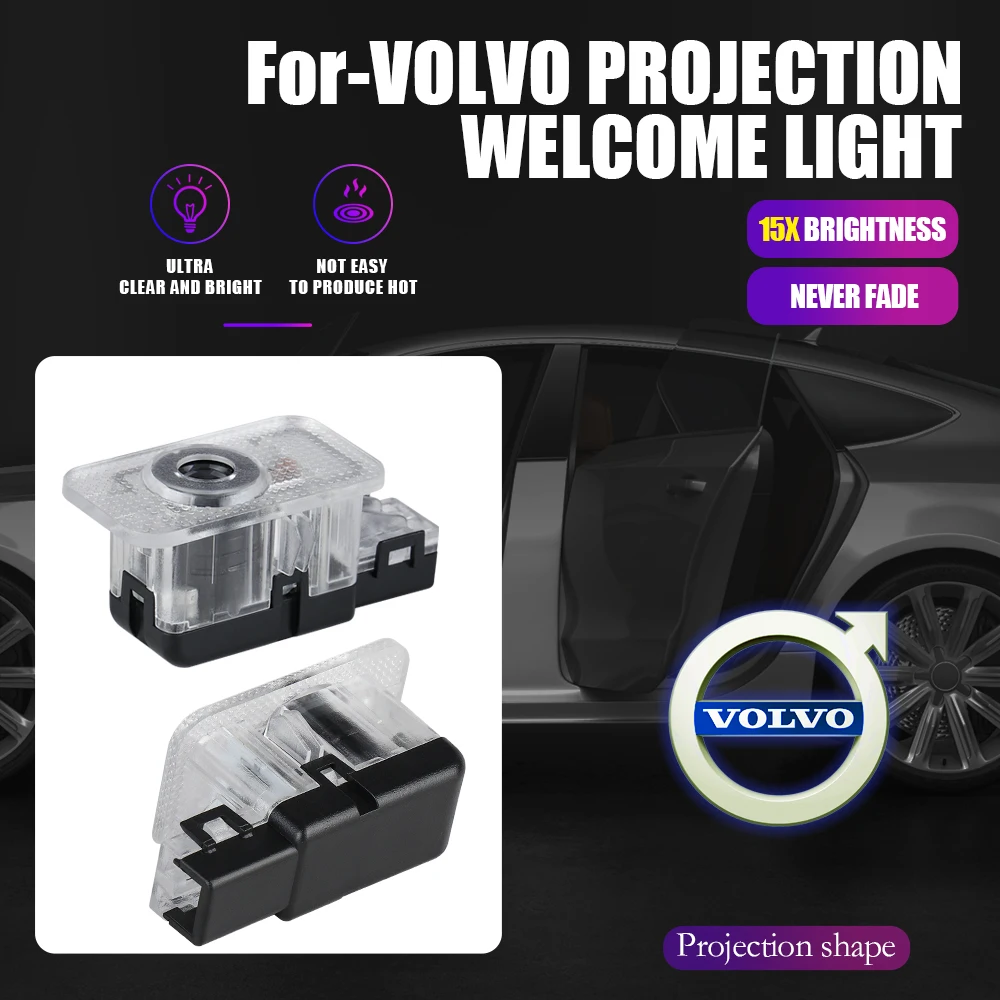 2 sztuki LED na drzwi samochodowe akcesoria dekoracyjne do projektora światła powitalnego Volvo V40 V60 S60 S60L S80 S80L XC60 XC90 2012-2014