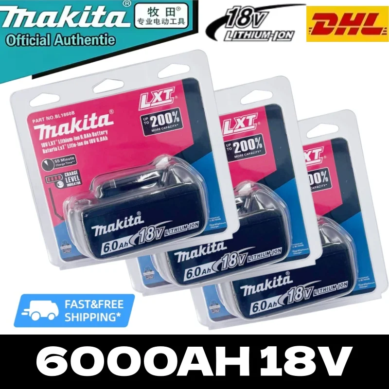 Makita 18V 6.0Ah Battery for Makita 18V Battery BL1840 BL1830B BL1850B BL1850 BL1860 BL1815 Replacement Lithium Battery