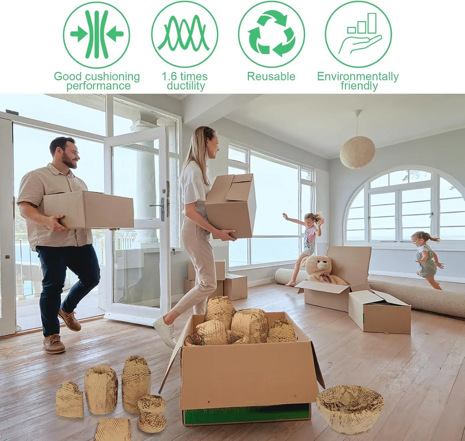 19.68'' x 820ft, 200 Fragile Stickers Included | Wine Box, Artwork