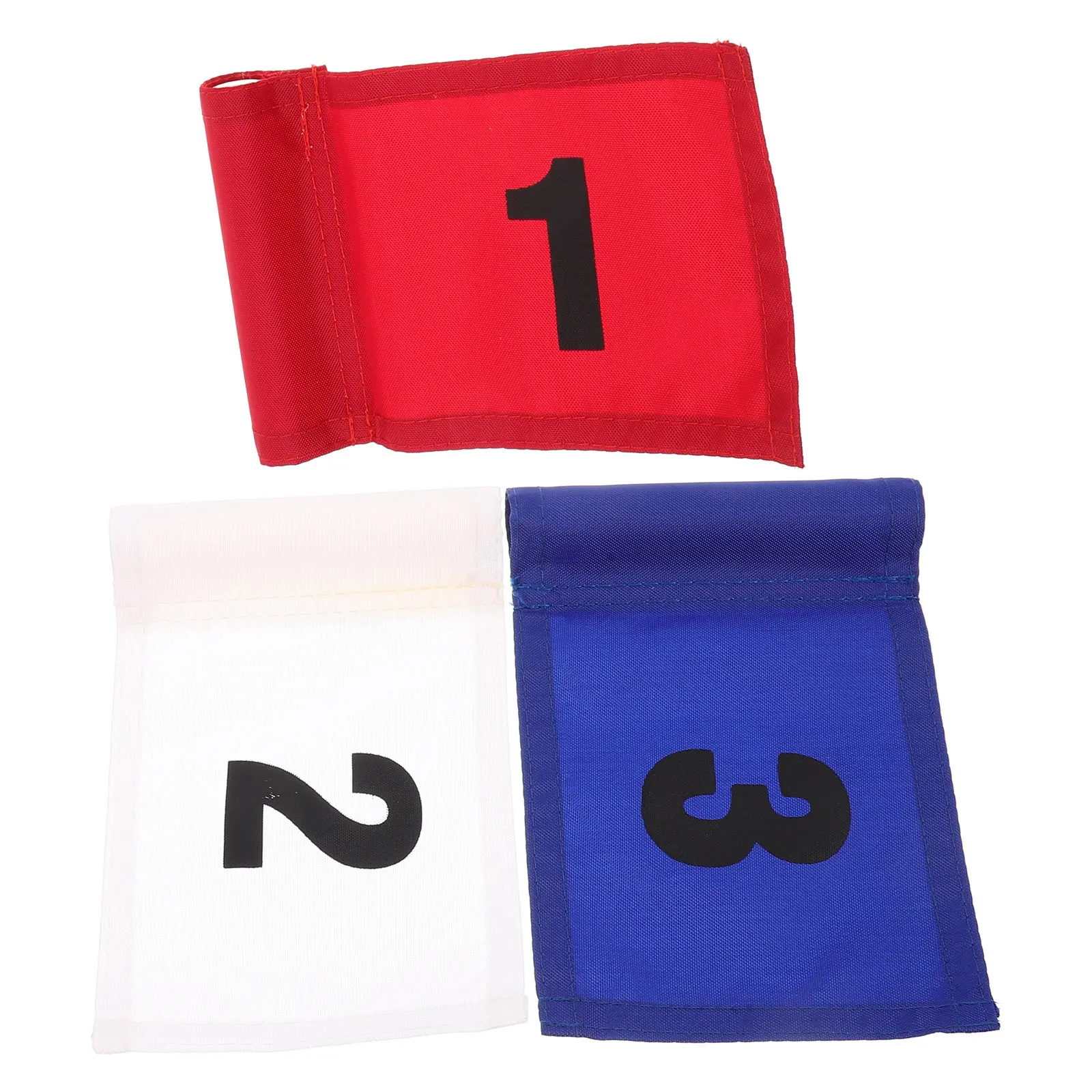 3Pcs Numbered Golf Flags Mini Practice Flags 4.7x7 Inch Nylon Tube Inserted Portable Putting Garden