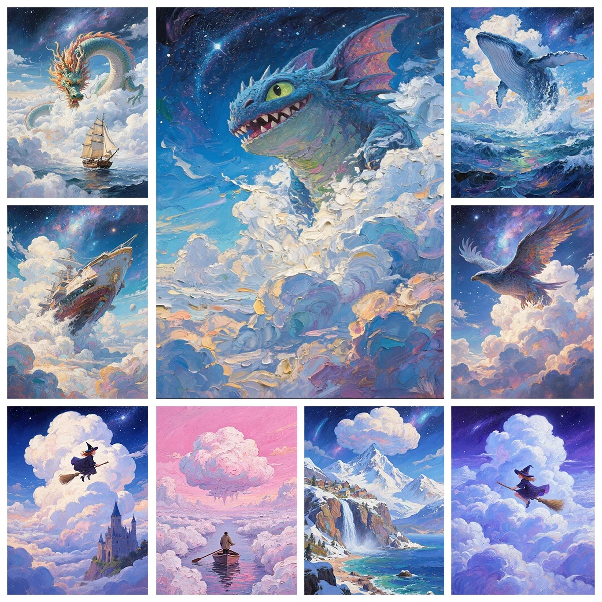 

Dreamy Healing Pictures DIY Digital Oil Painting Home Decoration Digital Coloring Birthday Gift Party