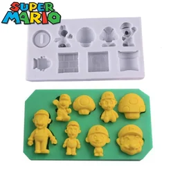 Super Mario Bros 3D Cake Mold Anime Silicone Chocolate Ice Cubes Biscuit Pastry Manual Baking Mould DIY Cookie Accessories Tool