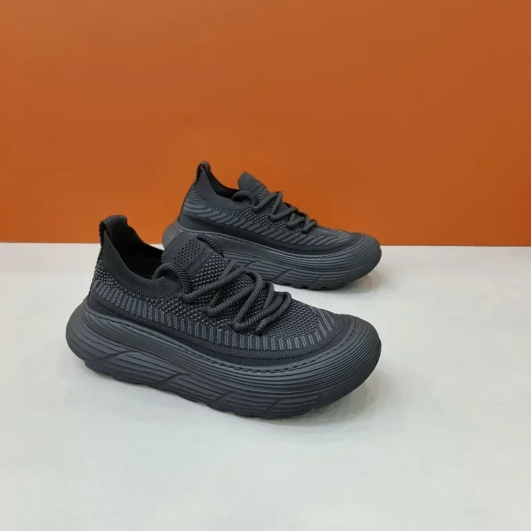 Man Sneakers Summer Black Flying Weaving Breathable Mesh Zapatos Hommes Casual Quick-dry Soft Sole Sport Shoes Outdoor image 6