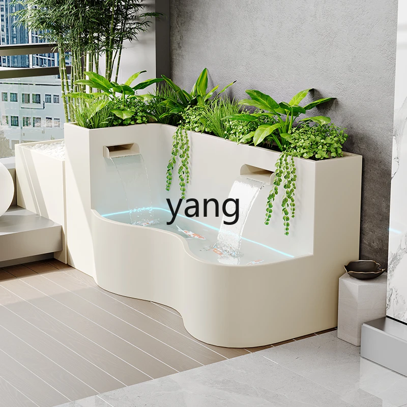 LTT aluminum alloy flowing water flower box combination villa courtyard balcony landscaping fish tank screen partition
