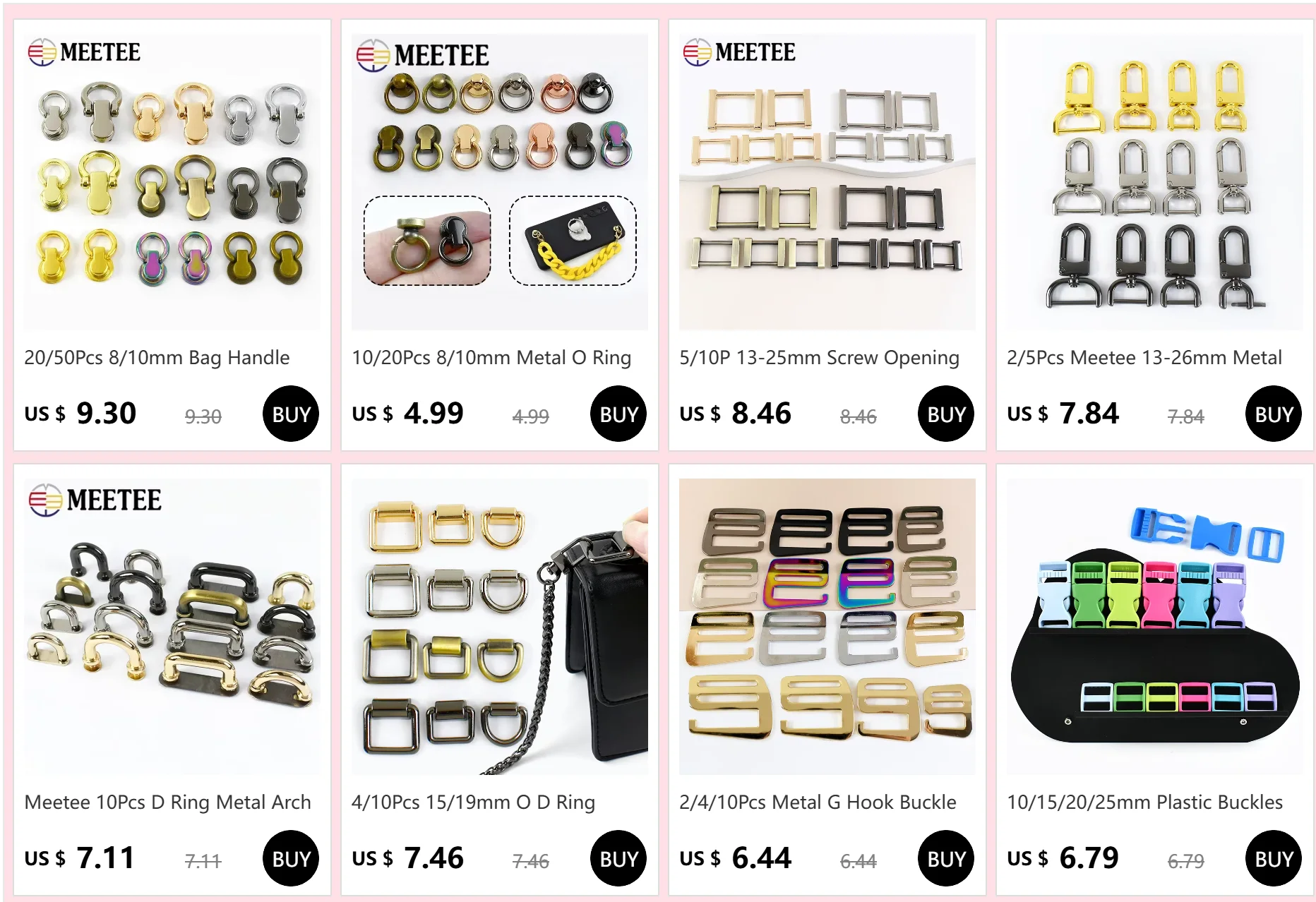 10/20Pcs 8/10mm Metall O Ring Tasche Seite Clip Schnalle Telefon Shell Schrauben Nieten Verschluss handtasche Riemen Kette Aufhänger DIY Handwerk Hardware – Detail 1
