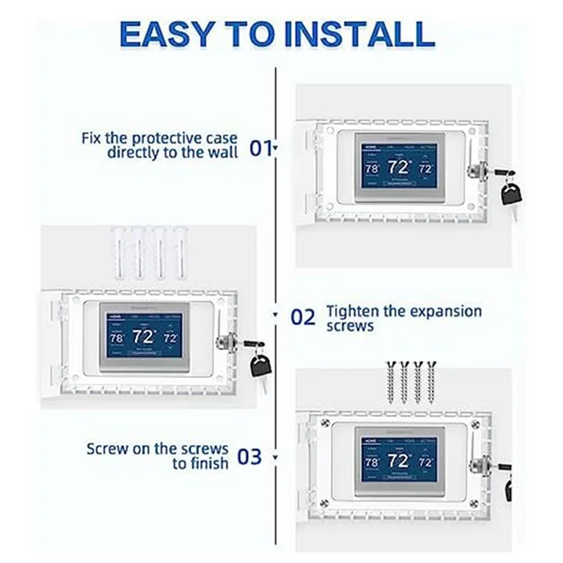 

AIAI Universal Thermostat Guard With Lock Universal Combination Lock Box Transparent Acrylic Thermostat With Safety Lock Easy In