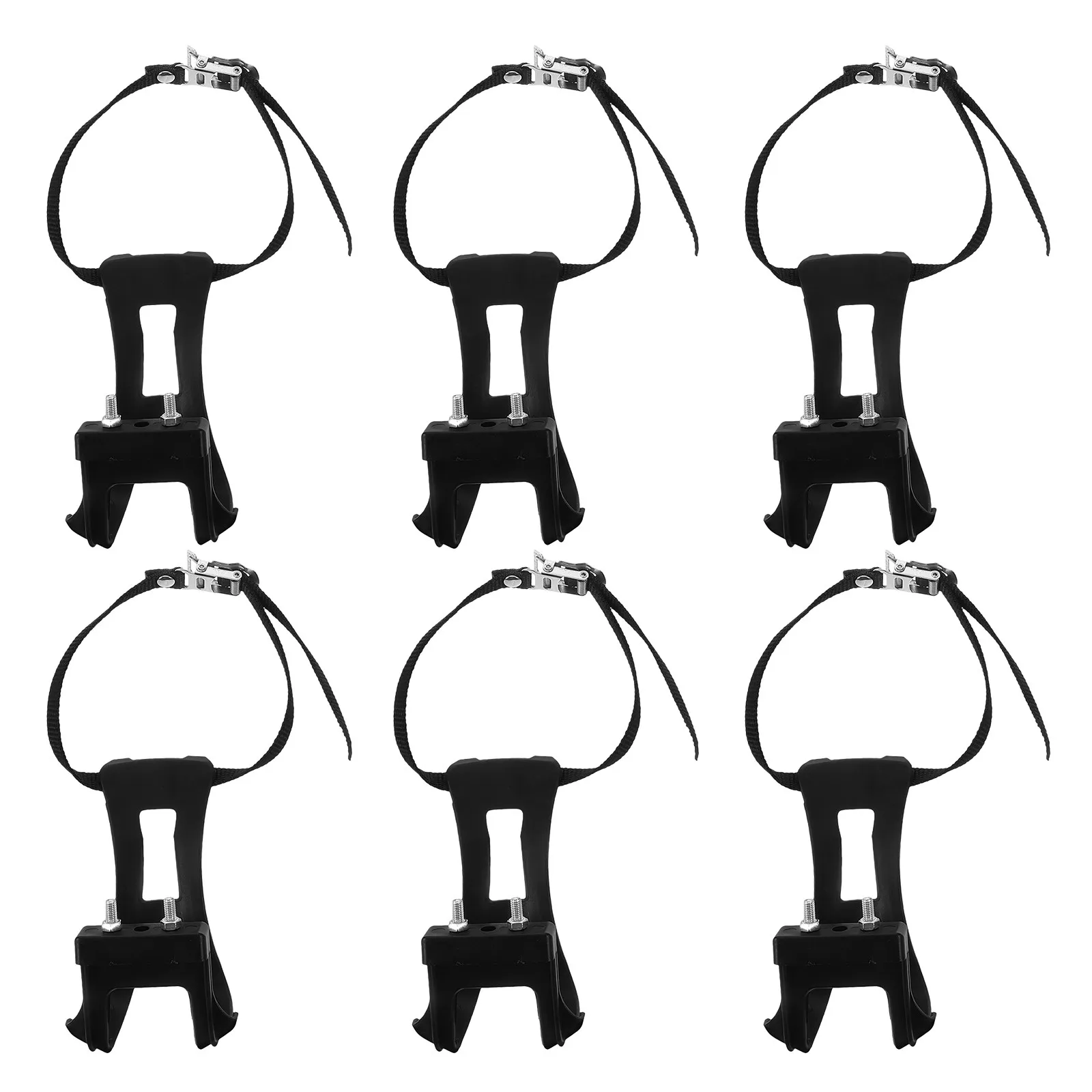 

6Pcs Dynamic Exercise Bike Pedal Clips Adjustable Toe Straps Cycling Foot Holder Plastic Bike Accessories Universal Cycling