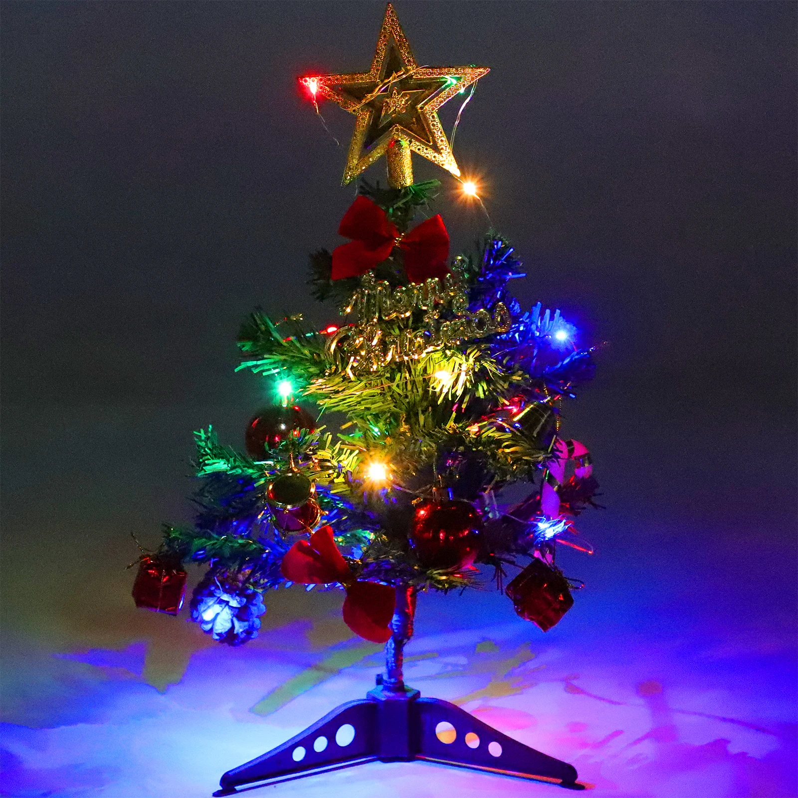 

1 Set Desktop Mini Xmas With Light Decorative Small Tree Ornament Tabletop Decor Christmas Party Supplies Lighted Mini Christmas