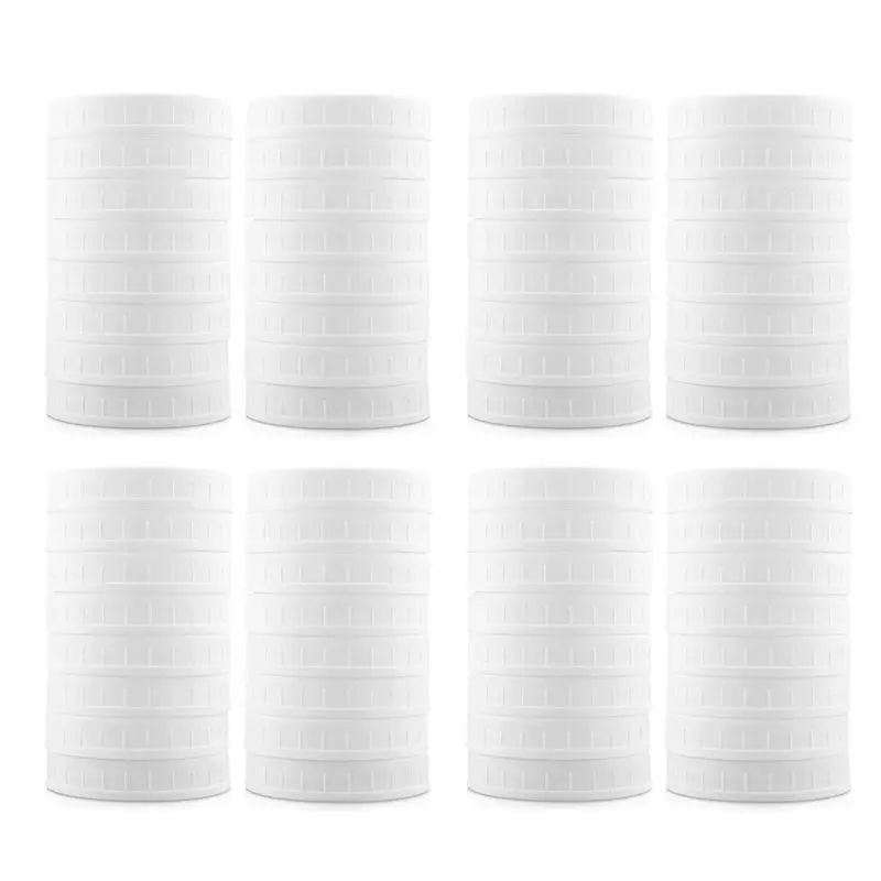 ABFU-64 Pack Wide Mouth Mason Jar Lids,Plastic Storage Caps For Canning Jars,Leak-Proof And Anti-Scratch Resistant Surface