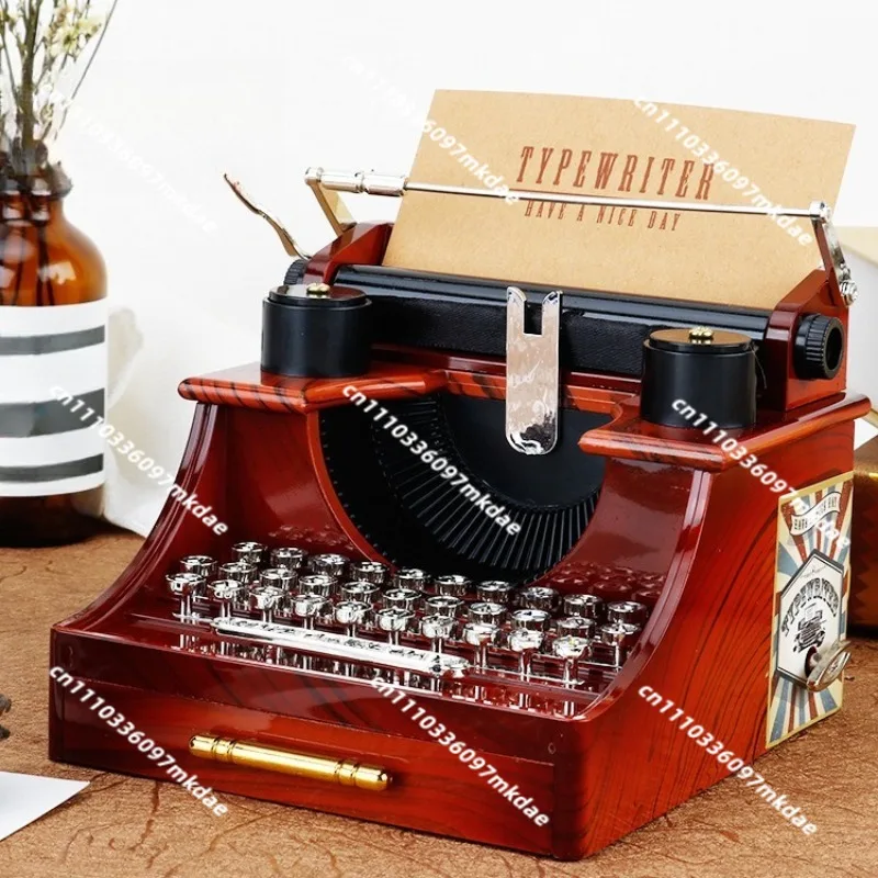 

Retro nostalgic music box. Home decoration music box. Cafe wedding atmosphere wine cabinet ornament creative gift