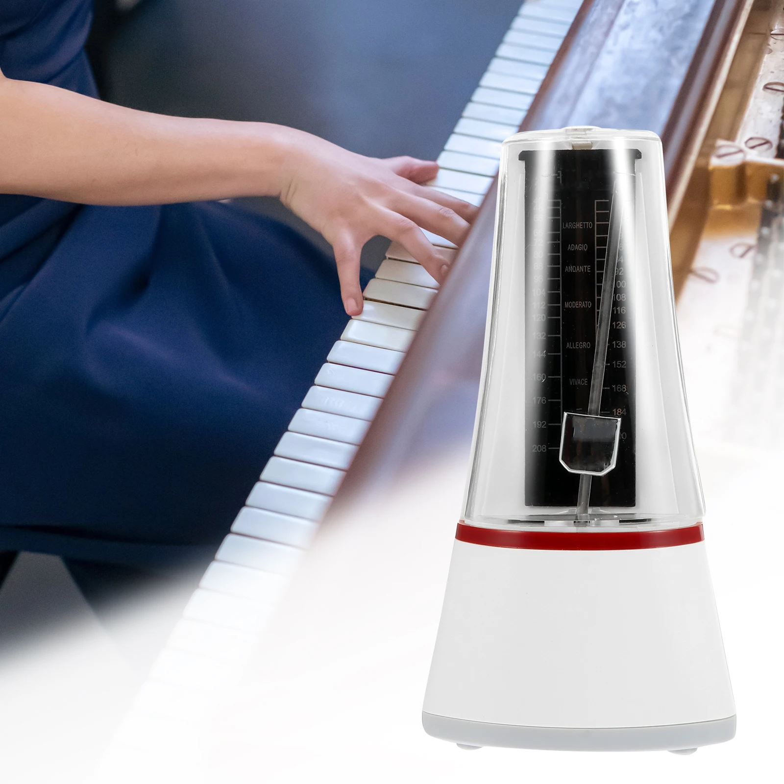 

Metronome Mechanical Erhu Small White Portable Universal Musical Instrument Accessory ABS Metal Durable Rhythm Piano