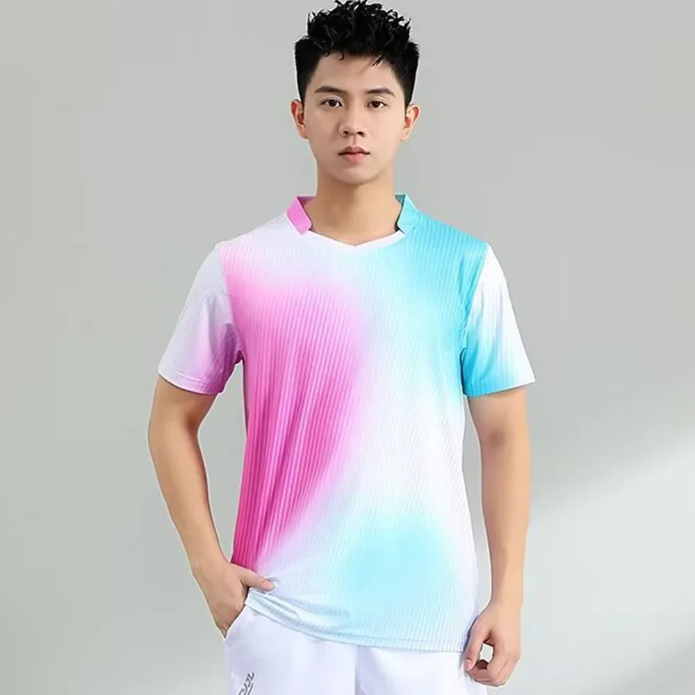 Quick Dry Print Tennis Ping Pong Table Tennis Uniform 2025 New Style Badminton T-shirt for Men Women Match Training Sportswear