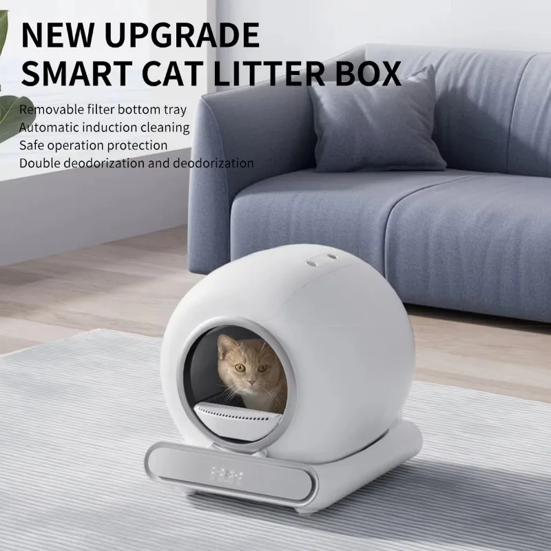 Newly upgraded smart cat box, smart electric cat box, automatic timing self-cleaning, large capacity
