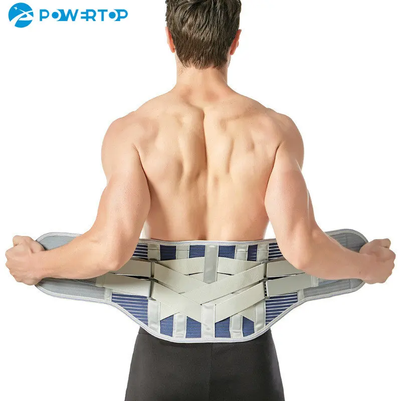 Cinturón de soporte Lumbar para espalda, soporte ortopédico para hernia de disco, con almohadillas extraíbles con doble correa de tracción y férula