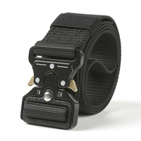 Men Tactical Belt Quick Release Outdoor Zinc Alloy Buckle Belt Soft Real Nylon Sports Hiking Camping Hunting Belt